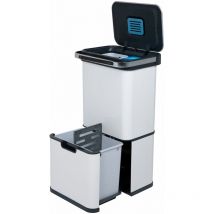 Poubelle à capteur 60L avec autonettoyage à l'ozone et filtre à charbon actif Blanc - Svita