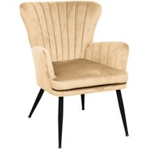 Svita - sansa fauteuil salon housse de cordon chaise rembourrée avec accoudoir beige