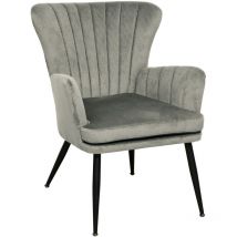 Svita - sansa fauteuil salon housse de cordon chaise rembourrée avec accoudoir gris