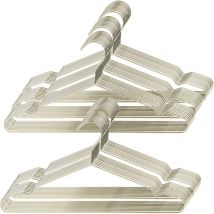 Lot de 50 cintres avec barrette pantalon fins et légers en métal doré - Svita