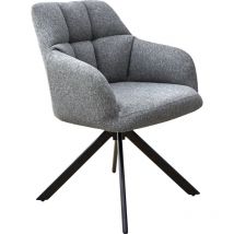 Sora Esszimmerstuhl drehbar Polsterstuhl mit Armlehnen Grau - Svita