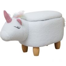 Svita - Tabouret pour animaux Espace de rangement Tabouret pour enfants Chambre d'enfant Boîte à siège licorne