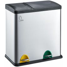 TC2Combo35 Poubelle en inox Poubelle de tri (12l + 23l) argentée - Svita