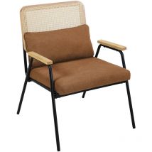 Svita - thea Fauteuil lounge en rotin Fauteuil rétro en rotin marron