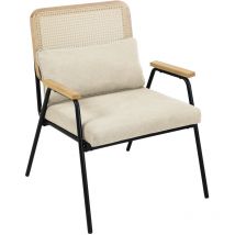 Svita - thea Fauteuil lounge en rotin Fauteuil rétro en rotin crème