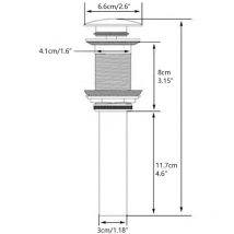 Aiducho Bonde de Lavabo,Laiton Lavabo Déchets Moderne Pop Up Cliquez Clac Sprung Plug pas de fente Sans Débordement, Or Brossé