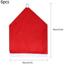 Svkbjroy - aiducho Lot de 6 Housse de Chaise Chapeau de Père Noël Bonnet de Père Noël Christmas Chair Cover Bonnet de Père Noël Décoration de Chaise