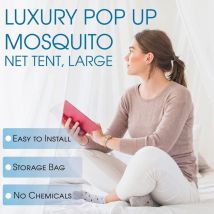 Aiducho Moustiquaire de Luxe, Grande Taille : pour lit Double à King Size, Trous Fins, Auvent, Moustiquaire, Design Pliable avec Fond, 2 entrées,