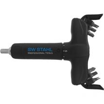 Sw-stahl - 03913L T-Griff Drehmomentschlüssel 1/4 Zoll mit Bits 2-8 Nm 13-teilig i Rechtsanzug mit Ratschenfunktion i Aufnahme 6-kant i magnetische