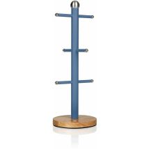Nordic Nordic Porte Tasse À Café Arbre À 6 Tasses Acier Au Carbone Et Base En Bambou Bleu - Swan