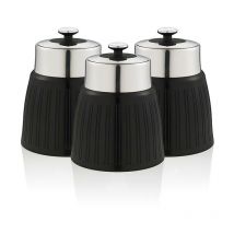 Swan SWKA1024BN Retro Set of 3 Canisters, Black