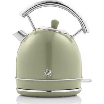Swan - SK14630GNEU Retro Bouilloire, 1,8 l, Acier Inoxydable sans bpa, Résistance Cachée, sans Fil 3000W Vert