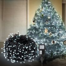 10M 100 led Lichterkette für Weihnachtsbaum, Kaltweiße dunkelgrün Kupferdraht mit 8 Programmen LEDs für innen und außen IP44 - Swanew