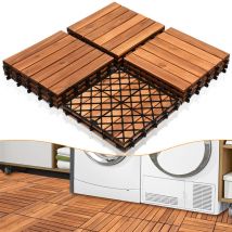 Holzfliesen Terrassenfliese Akazie 8m² 30x30cm Bodenbelag Balkonfliesen Drainage Garten Klickfliese Terrassenfliesen - Swanew
