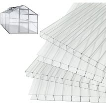 14 Plaque de polycarbonate creux 4 mm, Plaques alvéolaires en polycarbonate 10,25 m², Plaques à double paroi polycarbonate alvéolaire résistant aux
