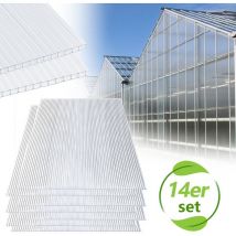 14 Plaque polycarbonate creux 4 mm, Plaques alvéolaires en polycarbonate 10,25 m², Plaques à double paroi polycarbonate alvéolaire résistant aux uv