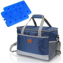 33L Sac isotherme Sac pique-nique Sac déjeuner Sac isotherme Sac isotherme pliable Panier isotherme pour transport alimentaire,Marine
