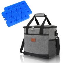 25L Sac isotherme Sac pique-nique Sac déjeuner Sac isotherme Sac isotherme pliable Panier isotherme pour transport alimentaire,Gris