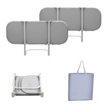 SWANEW 2x Bettgitter klappbar, Bettschutzgitter, Babybettgitter, Kinderbettgitter, Rausfallschutz fuer das Kinderbett, 120 x 45 cm/grau