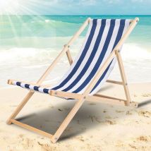 Chaise Longue Chilienne Pliable Terrasse Bois Chaise Longue Relax Pliable Bleu - Swanew