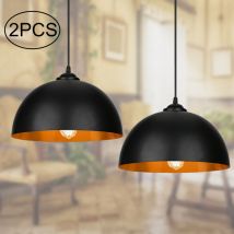 Swanew - 2x Suspension Industrielle Vintage Suspension Luminaire design luminaire plafonnier salon salle à manger Métal Retro E27