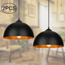 2x Suspension Industrielle Vintage Suspension Luminaire design luminaire plafonnier salon salle à manger Métal Retro E27 - Swanew