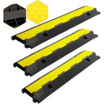 3 pezzi ponte cavi rampa drive-over 2 canale canale protezione tubo gomma ponte - Swanew