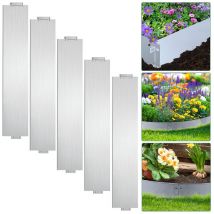 15M Bordure de pelouse 100x18cm Bordure de tonte Bordure de chemin Bordure de parterre Métal galvanisé Bordure de parterre - Argent