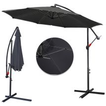 Parasol 300 cm Parasol de plage Parasol de marché Parasol de jardin Parasol de terrasse Rond UV30+, Gris