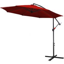 Parasol 300 cm Parasol de plage Parasol de marché Parasol de jardin Parasol de terrasse Rond UV30+, Rouge