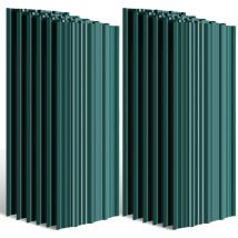 Swanew - 24x Tôles profilées ondulées revêtement mur toit abri de jardin, Vert, 129cm x 46cm = 14.24m²