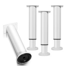 4pcs Mobili Piedi Regolabili Metallo 12-18cm Piede Regolabile Bianco - Swanew