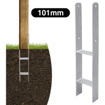 4x Ancres h support de poteau Ancre de clôture Pied de poteau Ancre de sol Douille de sol 101 mm - Swanew
