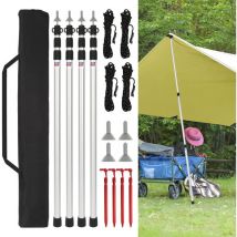 4x Poteau de tente perche de tente Perche de support réglable Perche de tarp Perche de relevage 87-234cm - Swanew