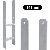 4x Ancrage de poteau Support de poteau en h Ancrage de poteau encastré pour abris de voiture, maisons sur pilotis 141MM - Swanew