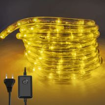 SWANEW 50M Tube Lumineux Extérieur LED Guirlande Lumineuse Décoration,Blanc chaud,avec Adapteur d’alimentation