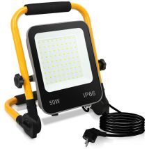 Swanew - 50W Projecteur de Chantier led Projecteur led 6000K avec trépied Lampe de Chantier- Blanc Froid