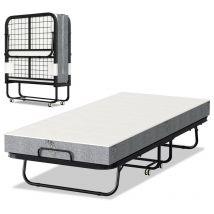 90x200cm Gästebett klappbar mit Matratze bis 150kg, auf Rädern - Swanew