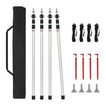 Accessoires pour kiosque, barnum, tonnelle et arch Poteau de tente Poteaux de tente alu, pour la randonnée, 88cm-234cm 4X - Swanew