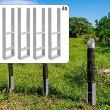 SWANEW Anclaje de poste Anclaje en H Soporte de poste Soporte de poste de valla 141 mm - 4 piezas