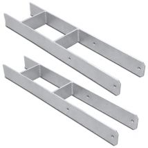 Ancrage de poteau Support de poteau Support de poteau Pied de poteau Ancrage en h 600mm Pied de poteau Support 91mm 2 pièces - Swanew