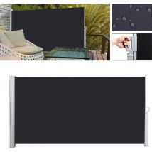 Auvent latéral Paravent extérieur Brise Vue rétractable pour Jardin Store latéral Balcon terrasse Noir 140x300cm - Swanew