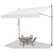 Auvent manuel Auvent rétractable sans perçage 400x120cm Crème - Swanew