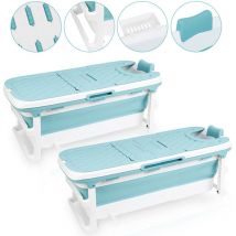 SWANEW Baignoire pliable pour adulte Baignoire portable avec Couvercle amovible pour petite salle de bain XL 132 x 60 x 50 cm