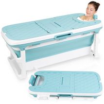 Baignoire pliable pour adulte Portable Plastique Baignoire pliable à poser avec Tablette 132x60x50cm - Swanew