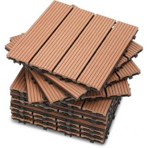 Swanew - Baldosas para terraza de 1 m², baldosas de wpc de 30x30 cm, 11 piezas de baldosas clic, baldosas para balcones, baldosas de madera,