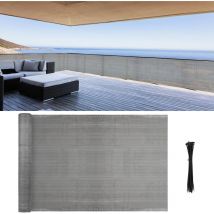 Brise vue Pour Balcon Panneau de clôture panneau de maille 1.2x10m protecteur d'écran hdpe barrière maille pare brise Gris - Swanew