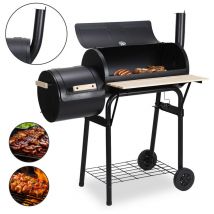 Barbecue à charbon de bois,BBQ Fumoir Barbecue Barbecue à charbon de bois Avec thermomètre,Noir - Swanew