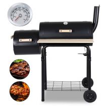 Barbecue à charbon de bois,BBQ Fumoir Barbecue Barbecue à charbon de bois Avec thermomètre,Noir - Swanew