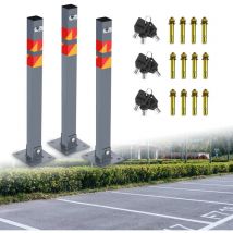 Barrière de parking 3 Set Barrière de parking Poteau Parking Barrière Avec 9 Clés Poteau Parking Barrière Verrouillable Poteau Parking Barrière